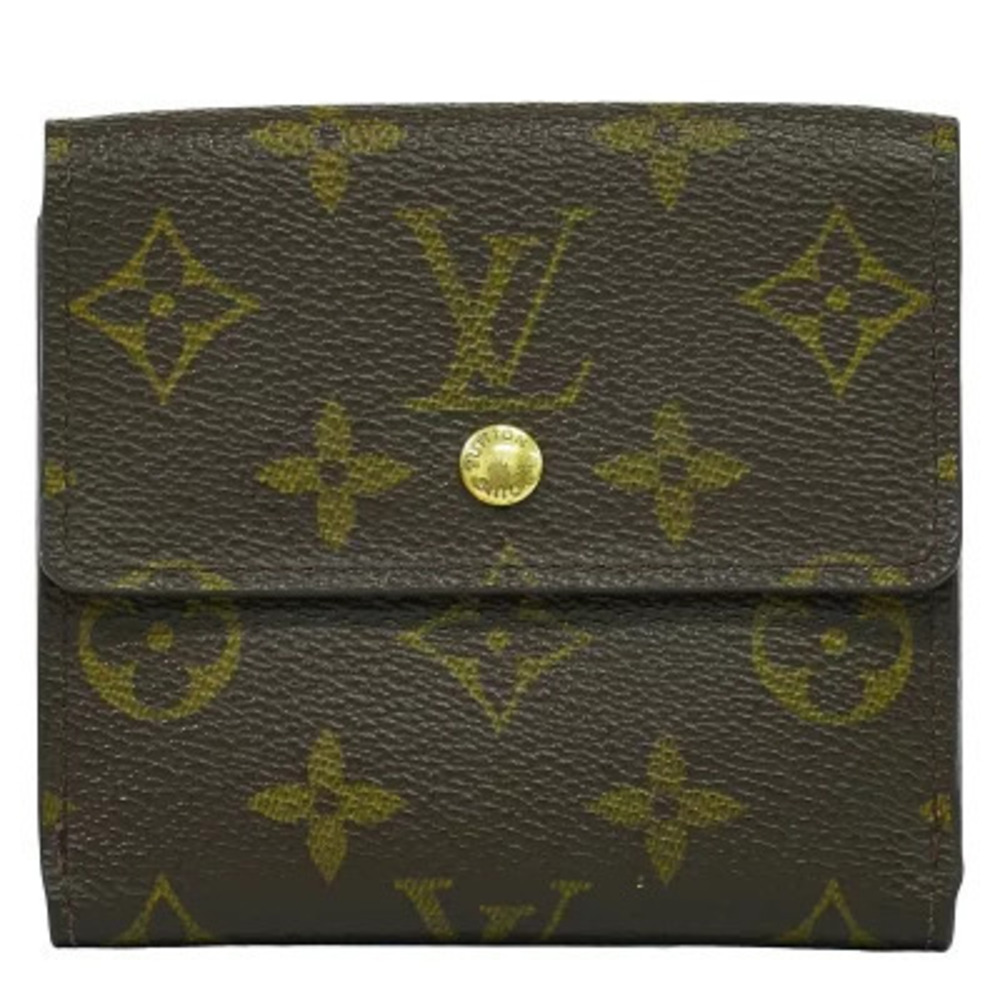 Louis Vuitton LV Coin Purse Billet Carte Monogram Wallet Canvas Leather Brown